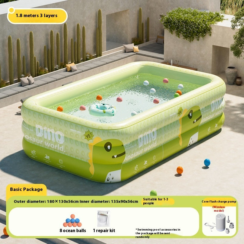 Piscine gonflable enfant dinosaure avec parasol