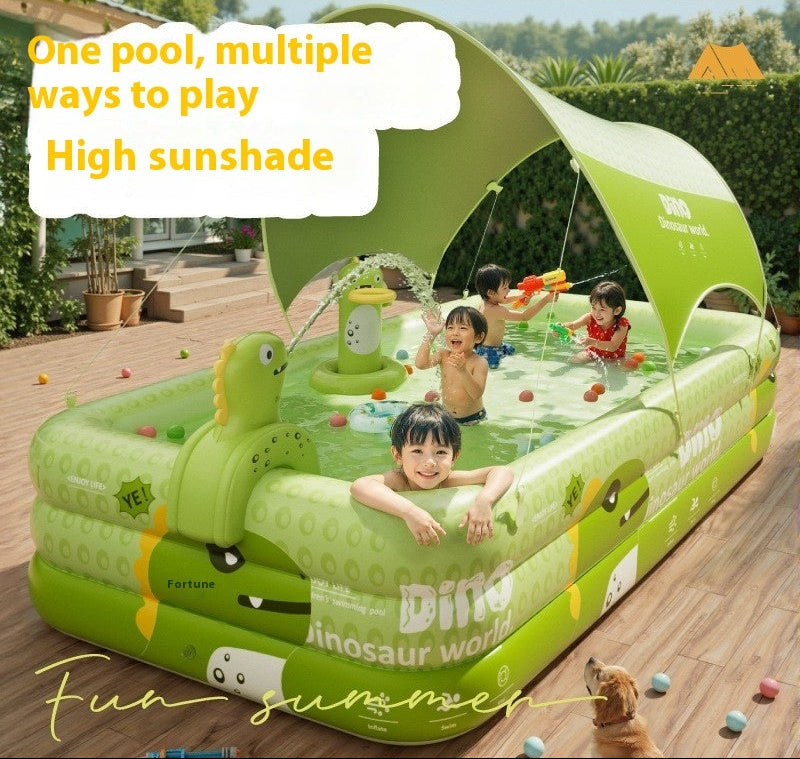 Piscine gonflable enfant dinosaure avec parasol