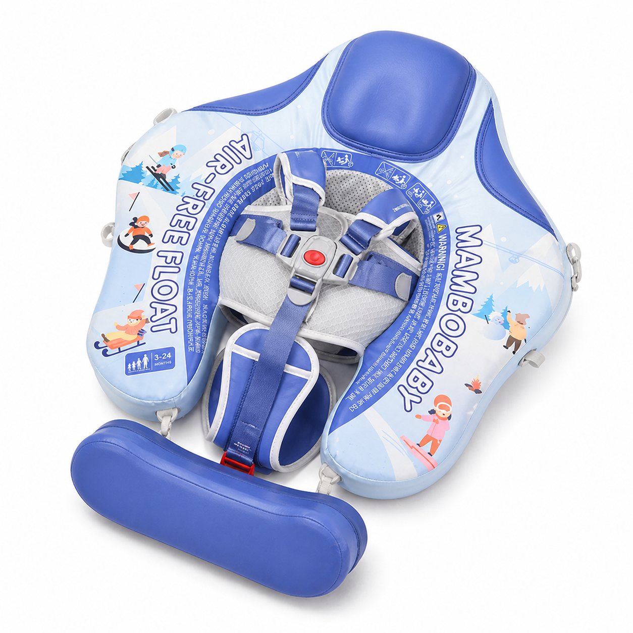 Baby float with UV-protective sunshade and footrest