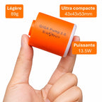Mini pompe électrique orange USB 3 en 1