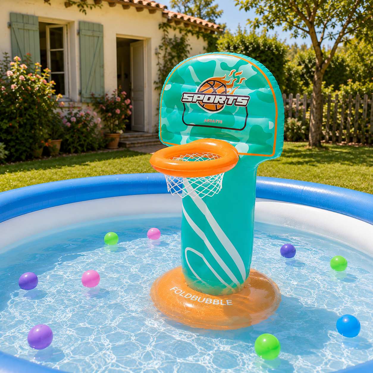 Panier de basket gonflable pour piscine