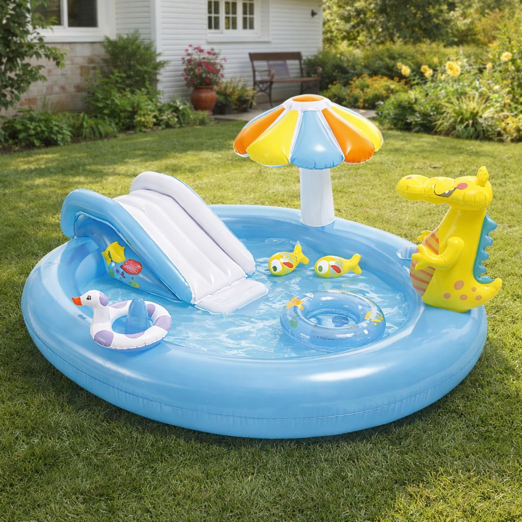 Parc aquatique gonflable enfant avec toboggan - Fun