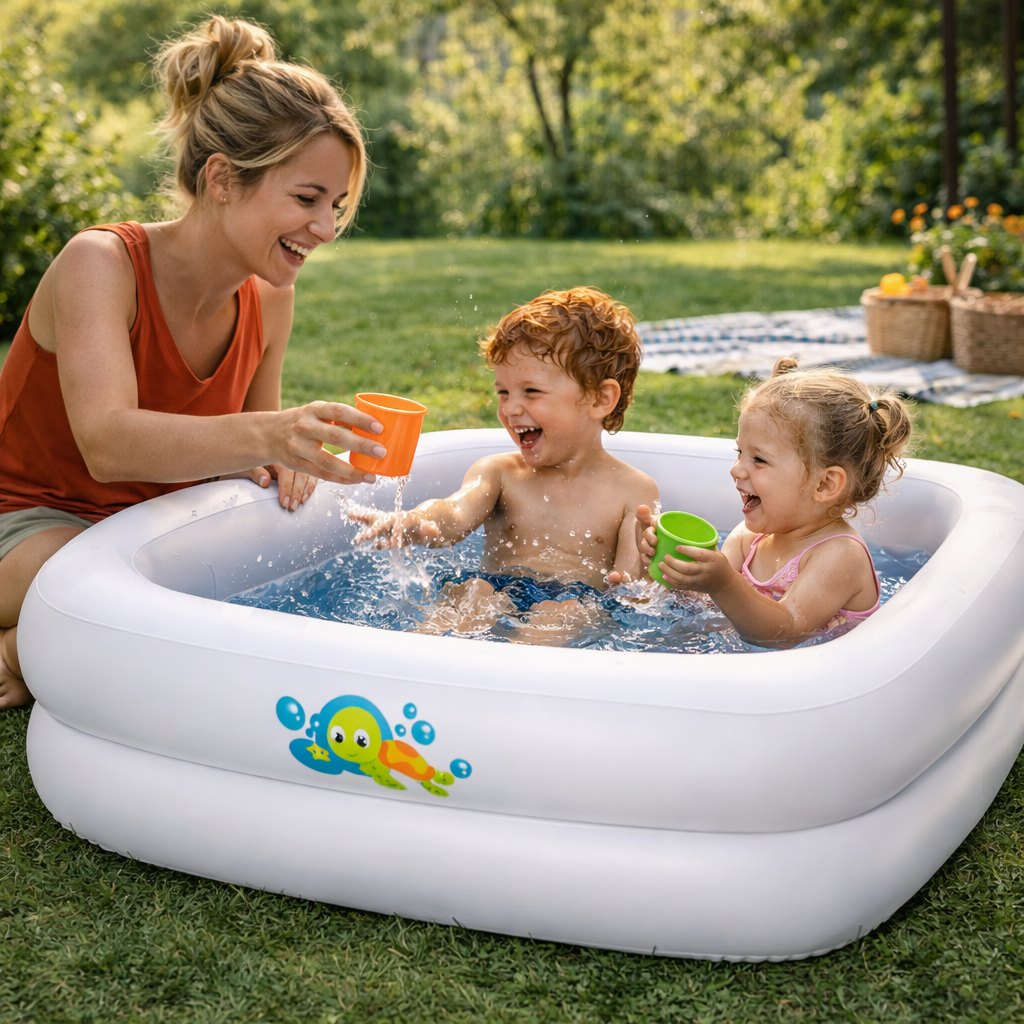 Piscine bébé carrée blanche