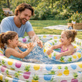 Piscine gonflable enfant avec bouée et ballon - Ananas