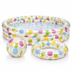 Piscine gonflable enfant avec bouée et ballon - Ananas