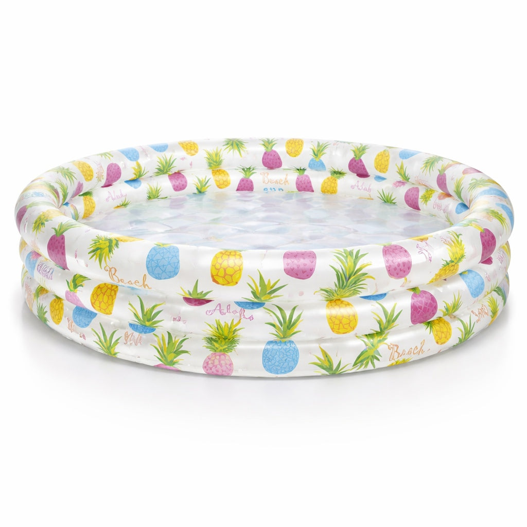 Piscine gonflable enfant avec bouée et ballon - Ananas