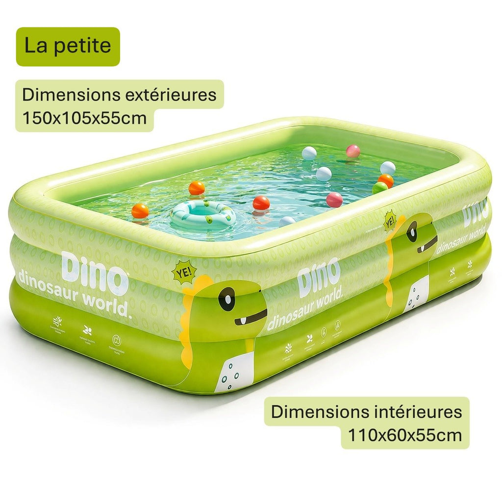 Piscine gonflable enfant dinosaure avec auvent