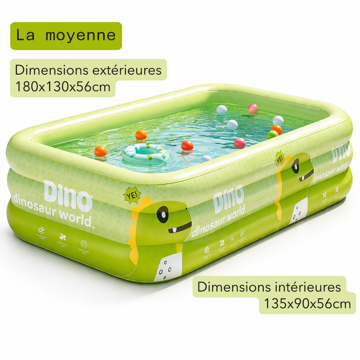 Piscine gonflable enfant dinosaure avec auvent