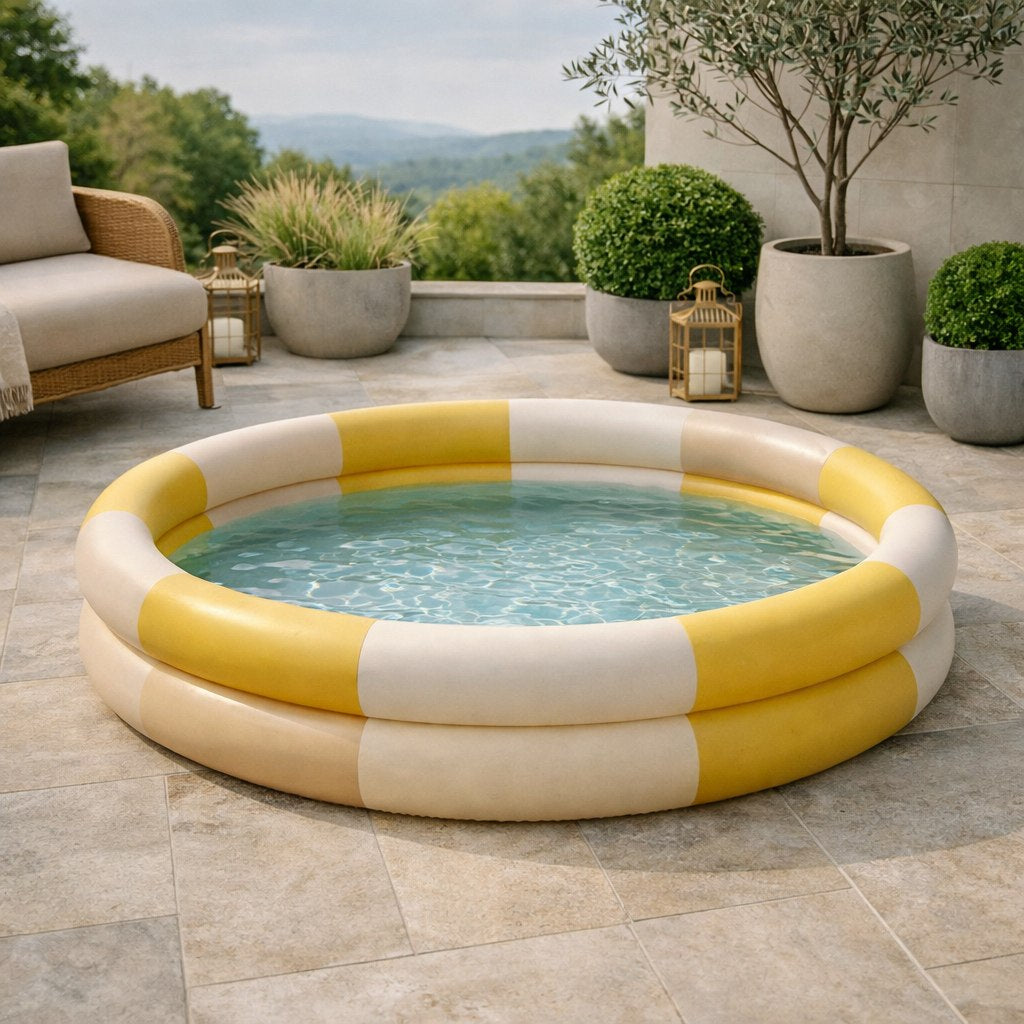 Piscine gonflable enfant rayures - Vintage
