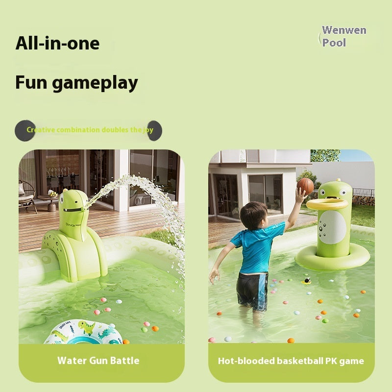 Piscine gonflable enfant dinosaure avec parasol