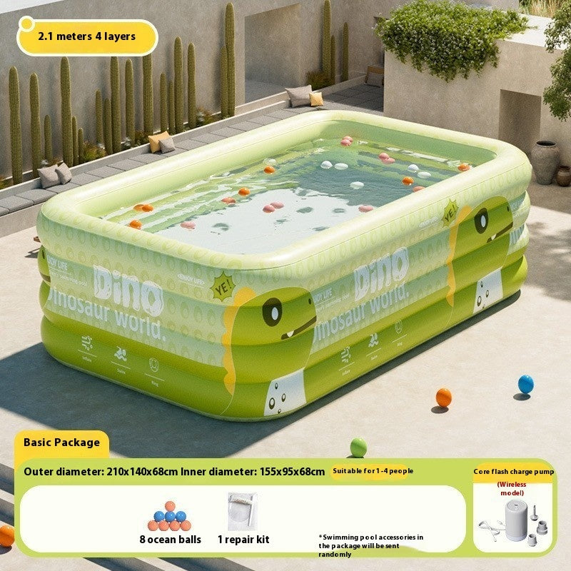 Piscine gonflable enfant dinosaure avec parasol