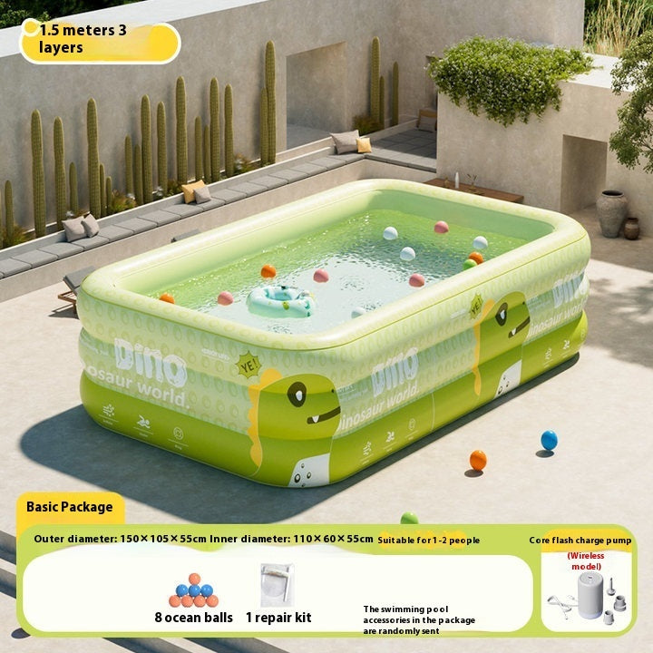 Piscine gonflable enfant dinosaure avec parasol
