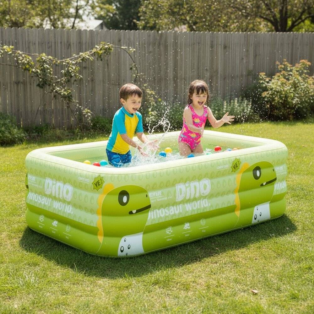 Piscine gonflable enfant dinosaure avec parasol